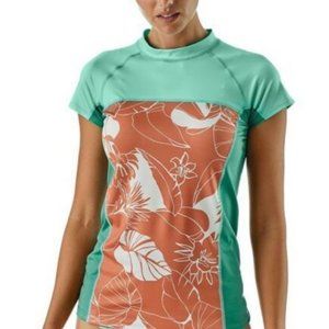 NWT! PATAGONIA Rashguard Short sleeve Floral Sz Sm